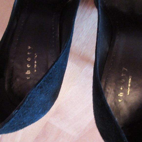 Theory suede and leather high-heeled platforms - Picture 8 of 8